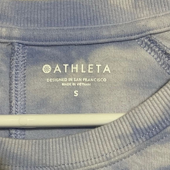 Athleta Sundown Tie Dye Light Purple Pullover Sweatshirt Women's S - Picture 4 of 7